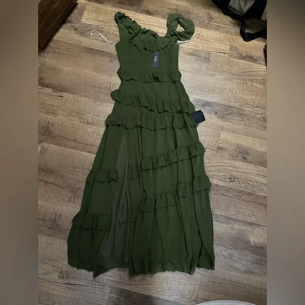 Lulus Compelling Romantic Olive Green Ruffled Tiered Maxi Dress - Image 5
