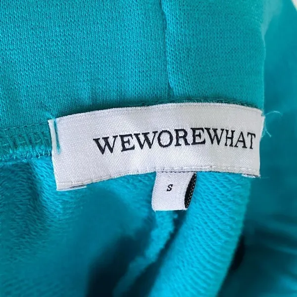 Weworewhat Aqua Blue Terry Cotton Relaxed Fit High Rise Pull On Sweat Shorts S - Image 5