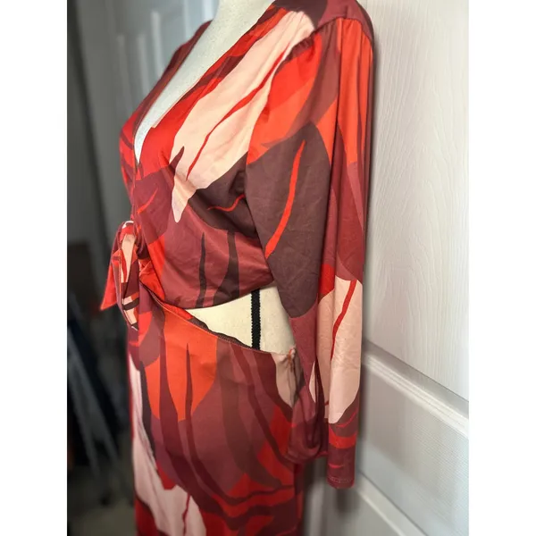 NWT Anthropologie Hutch Cutout Bold Floral Wide Leg‎ Cutout Tie Front Jumpsuit - Image 4