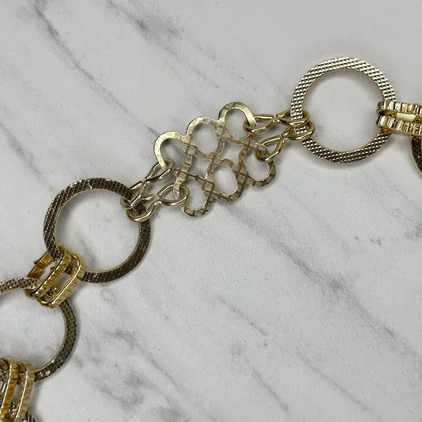 Textured Gold Chain Belt Circle Lattice XS/S ✨ - Image 8