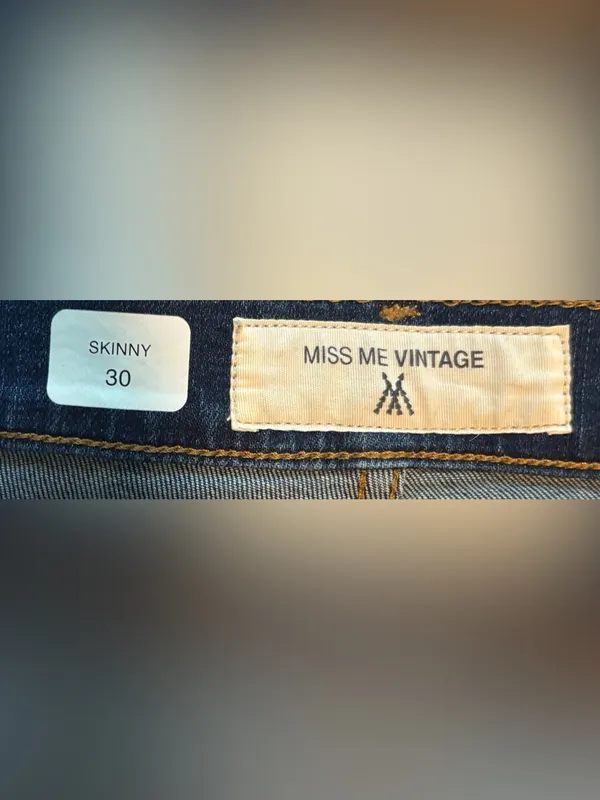 Miss Me Vintage Skinny Rose Embroidered Denim Jeans Floral Y2K - Image 3