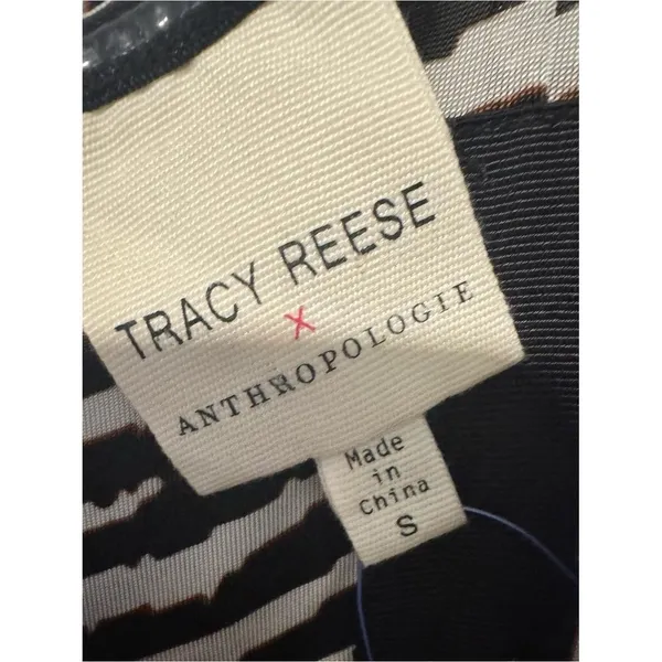Tracy Reese for Anthropologie Black White Geometric Midi Dress Size Small - Image 4