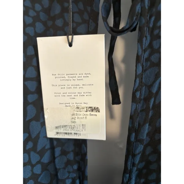 NWT Anthropologie Rue Stiic Blue Heart Print Size Small Open Back‎ Maxi Dress - Image 6
