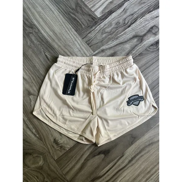 NEW Alphalete Woman’s Varsity Short - Tan ,size XS - Image 2