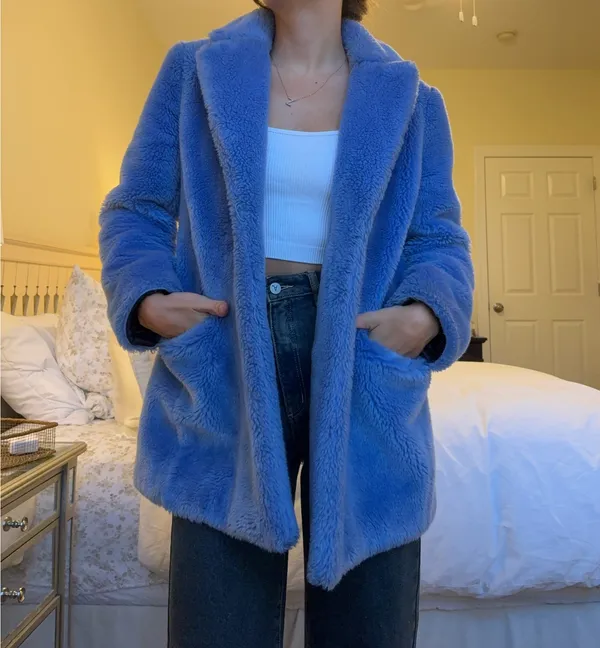 J.Crew blue teddy peacoat  - Image 2