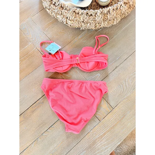 Shade‎ & Shore Bikini Set Womens Coral Pink Top L Bottom M - Image 3