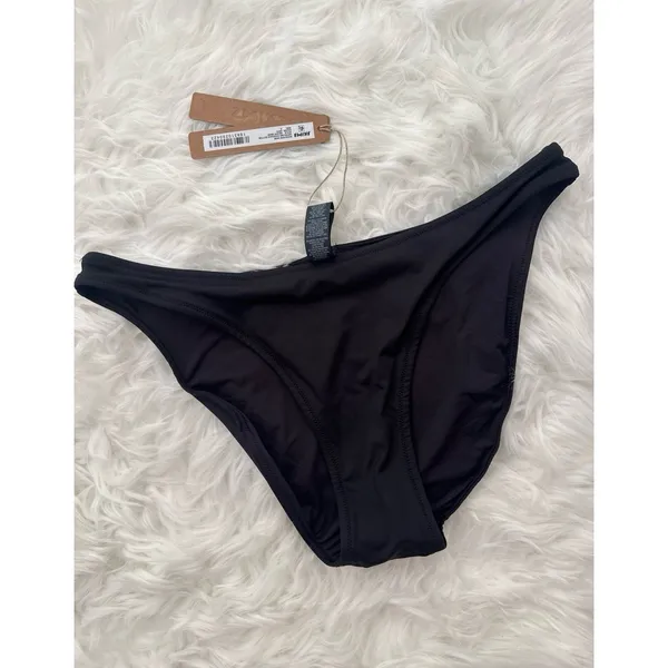 Skims Signature Swim Dipped Mid Coverage Bikini Bottom Onyx Size Small - Image 5
