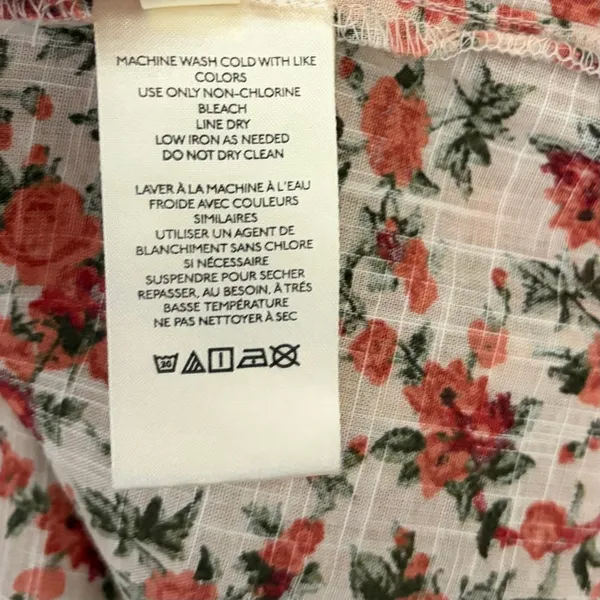 FREE PEOPLE Meant To‎ Be Blouse Floral Vintage Combo Ruffled Smocked Small - Image 14