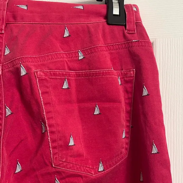 Ralph Lauren Red Sailboat-Print Dress Capris - Image 7