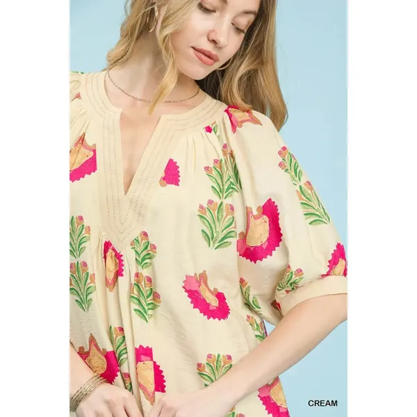 Umgee Abstract Print‎ Mini Dress - Small - Image 4