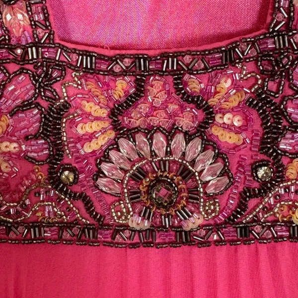 Sue Wong Nocturne Hot Pink Beaded Chiffon Gown size 6 - Image 12