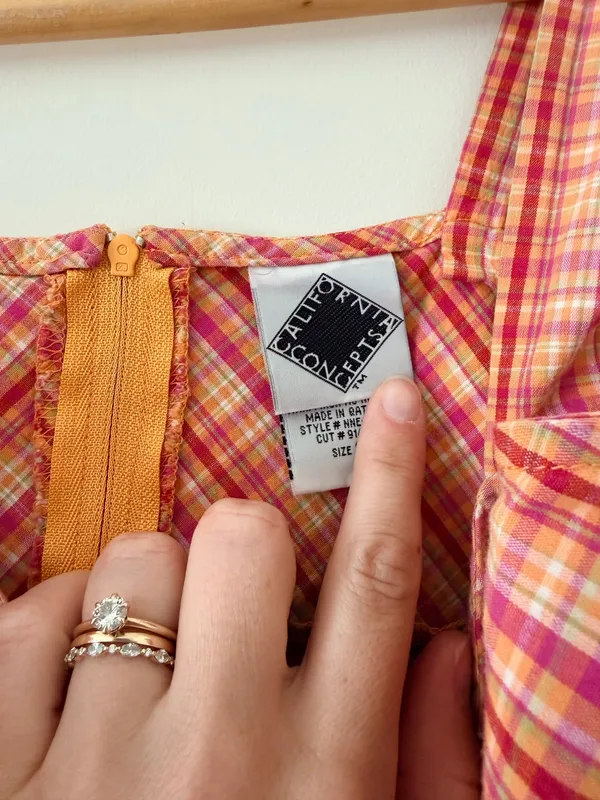 California Concepts Vintage 90s Y2k Pink Plaid Mini Dress - Image 4
