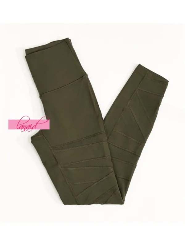 Lululemon Wunder Under Pant Hi-Rise Tech Mesh Sage 7/8 High-Waist Sheer Cut-Outs - Image 5