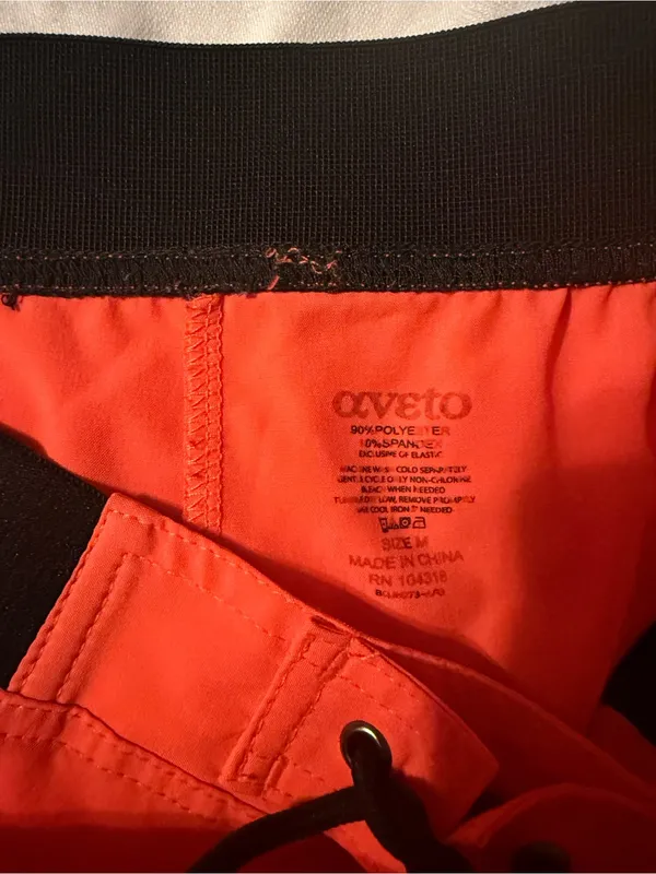 Aveto Women's Orange Athletic Shorts with Black Waistband - Image 2