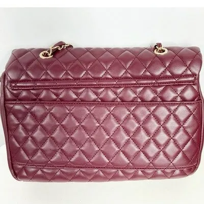 Badgley Mischka Vegan Leather Quilted Messenger Bag Chain Handle Purse - Image 6