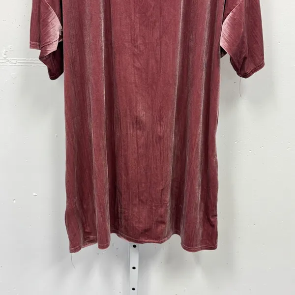 Atmosphere Pink Velvet Short Sleeve Shift Mini Dress‎ Sz 12 Keyhole Back Holiday - Image 4