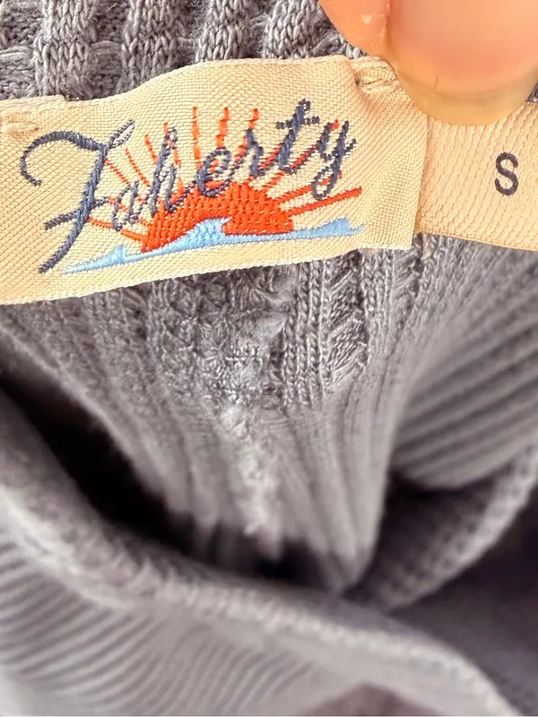 Faherty Legend Waffle Wide Leg Pant in Tradewinds Gray Size‎ Small - Image 7