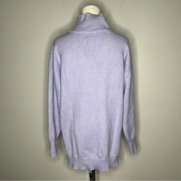 Maeve Anthropologie Lilac Crystal Mock Neck Tunic Sweater Stretch Knit - Image 6