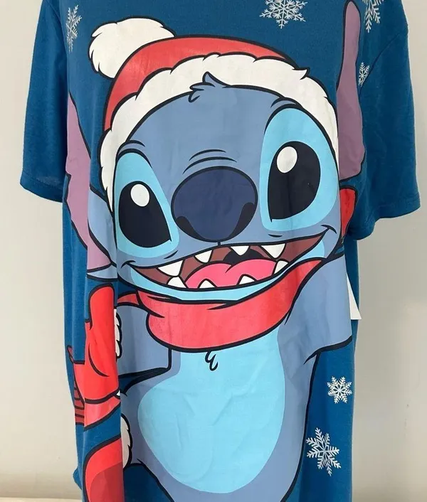 NEW Disney Stitch Blue Christmas T-shirt size 3XL - Image 5