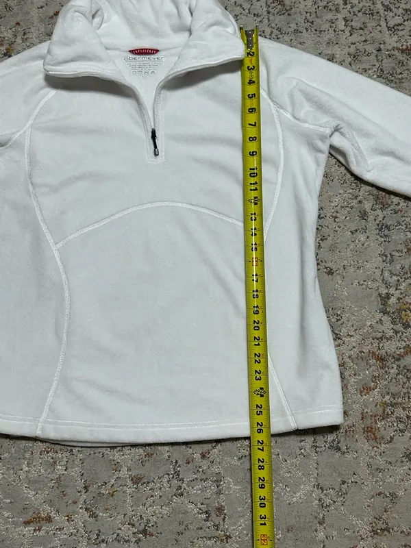 Obermeyer half-zip white fleece pullover size XL - Image 9