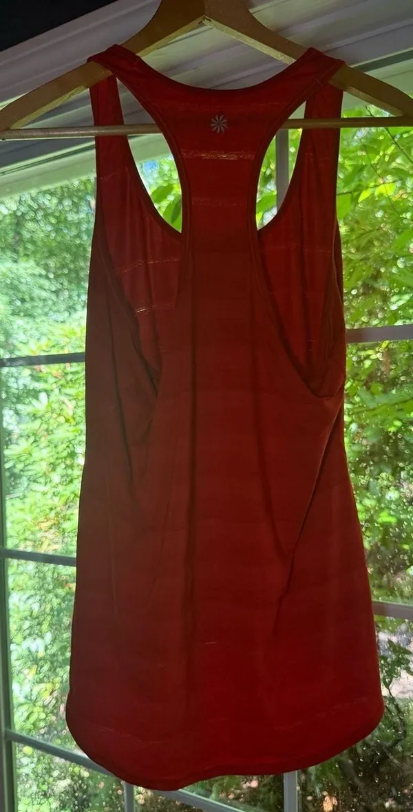 Athleta Red Striped Racerback Performance Tank Top Size L - Image 2