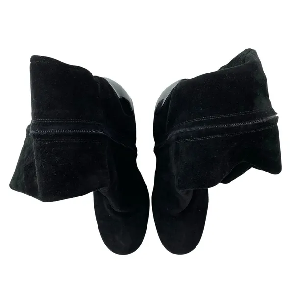 Roberto Del Carlo Women's Black Suede Leather Round Toe Zip Up Tall Boots Size 6 - Image 2