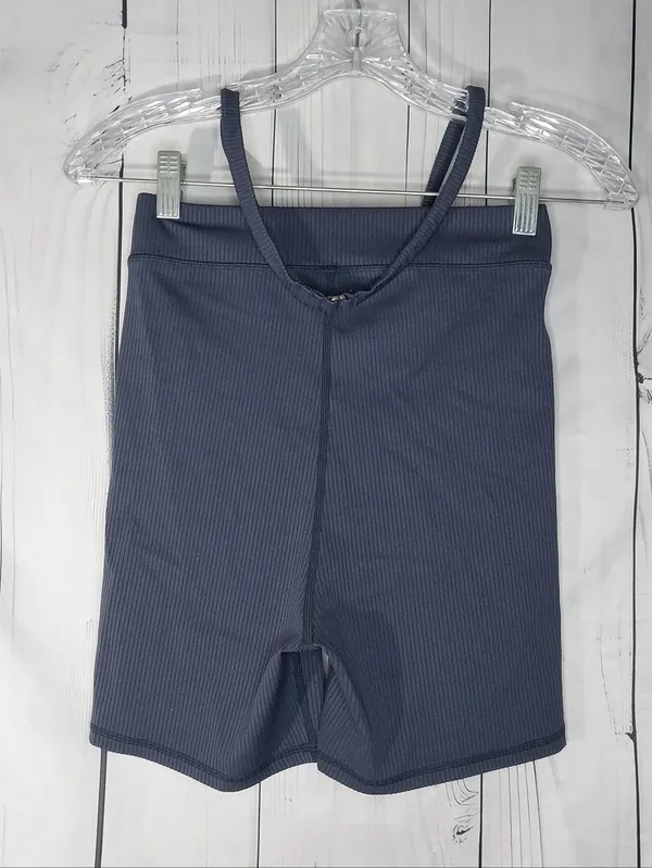 For Love & Lemons Chloe Ribbed High-Rise Crossover Waistband Bike Shorts - Image 4