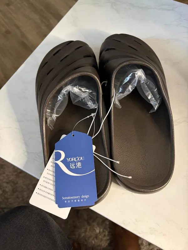 Men's Brown Slip-On Clog Sandals - Image 2