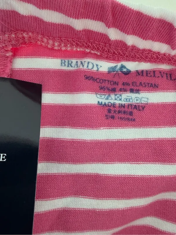 Brandy Melville pink & white striped shorts - Image 7