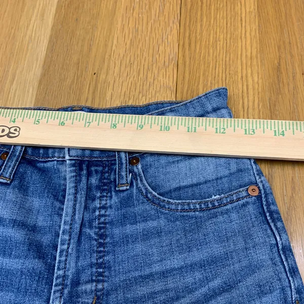 Madewell The‎ Perfect Vintage Jean High Rise Raw Hem Medium Wash Blue Size 24 - Image 2