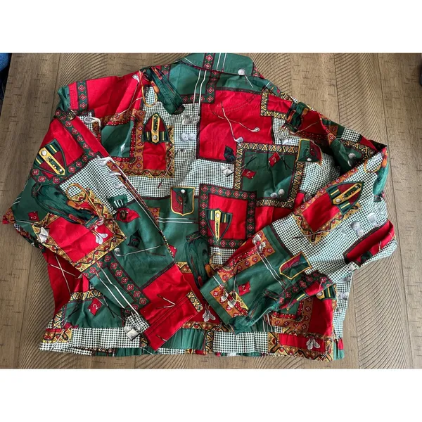 Vintage Tail Golf All-Over Print Full Zip Jacket 100% Brushed Cotton Size Medium - Image 6