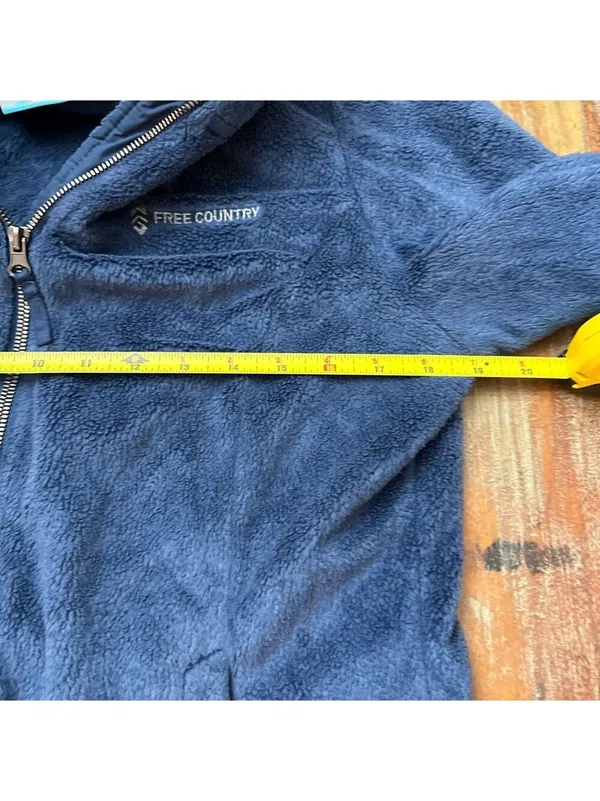Free Country Blue Fleece Full Zip Jacket Womens Medium - Image 8