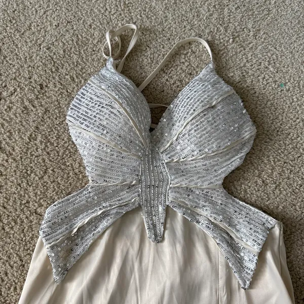 Butterfly sequin mini dress Silver - Image 2