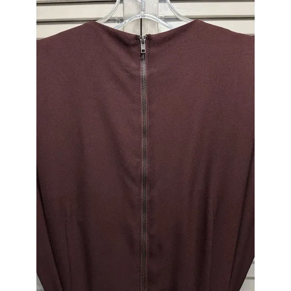 City Chic Burgundy Solid Sleeveless Fit Flare Dress Size XS/14 Back Zip‎ Belt - Image 6