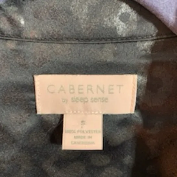 Cabernet black, leopard print pajama set, size small Black - Image 7