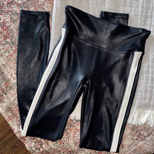 SPANX Faux Leather Side Stripe Leggings - Image 2
