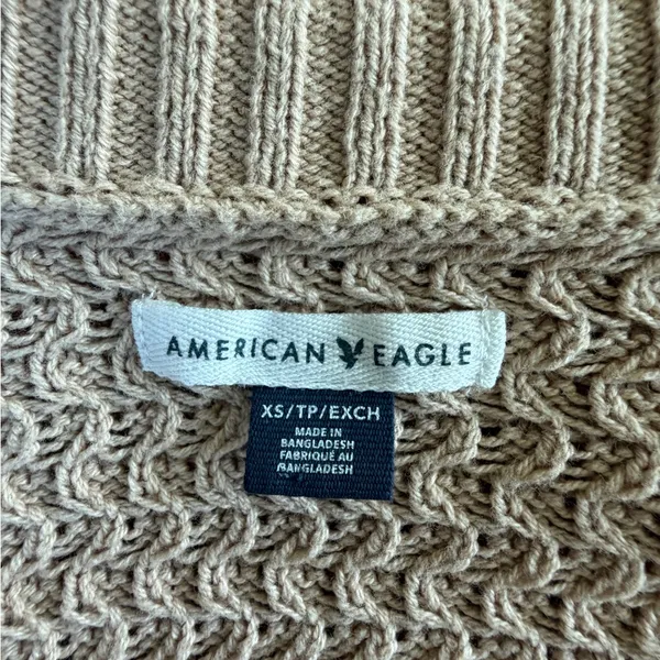 American Eagle Outfitters Tan Knit Cardigan Sweater - Image 3