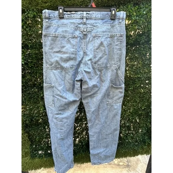 BDG‎ Womens Cargo Jeans Light Wash Blue Denim Straight Leg Utility Pants Size 32 - Image 3