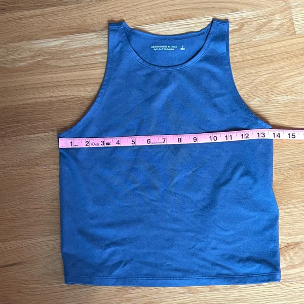 Abercrombie & Fitch Soft A&F Collection Crop Tank Top Women’s Size S Blue Sleeveless - Image 7