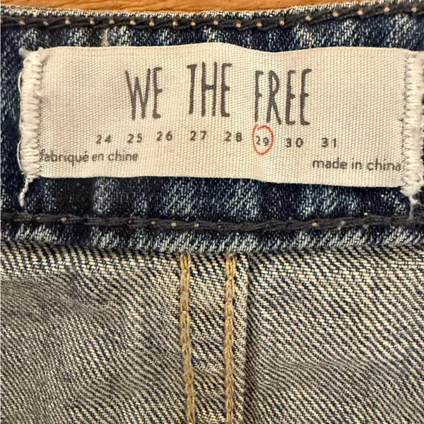 Free People We The Free High Rise Distressed Denim Mini Skirt Size 29 - Image 8