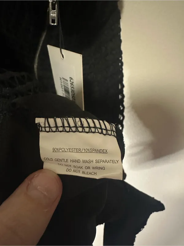NWT hello Molly chase that feeling dress mini black size Medium boho crochet - Image 7