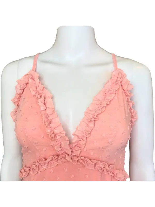 One and Only Collective Baby It's Pink Tiered V-neck Mini Dress Size Large NWT - Image 5