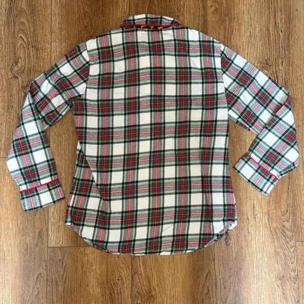 Lauren Ralph Lauren Womens‎ Plaid Flannel Pajama Top Red Green Crest Small Cozy - Image 6