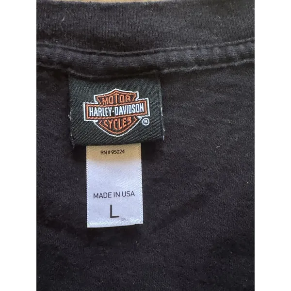 Harley Davidson Motorcycles Women’s V-Neck Size Large Waukon Iowa T‎ Shirt - Image 3