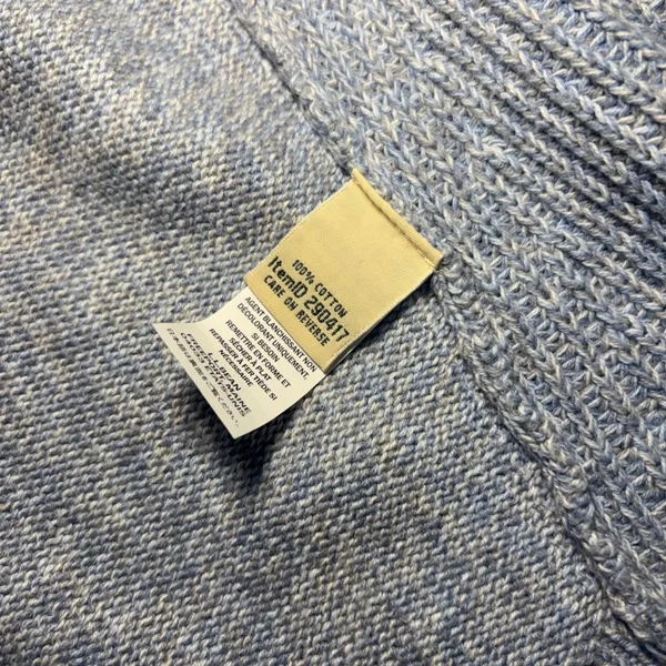 LL Bean Womens XL Light Blue 100% Cotton Open Front Ribbed‎ Cardigan Cottagecore - Image 6