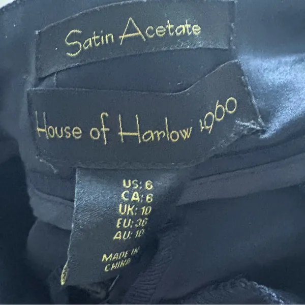House Of Harlow Satin Acetate‎ Navy Pants Size 6 - Image 6