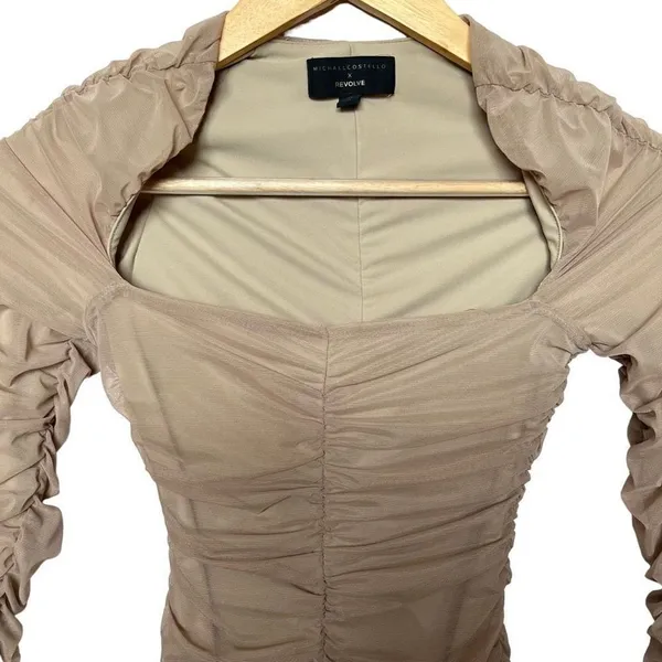 Michael Costello x REVOLVE‎ Franky Mini Dress in Taupe - Image 3