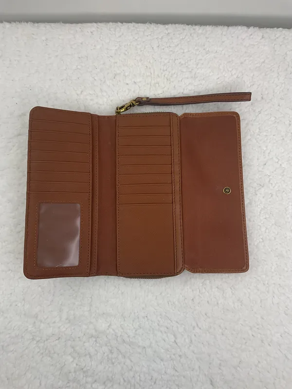 Fossil Brown Leather Wristlet Wallet - Image 2