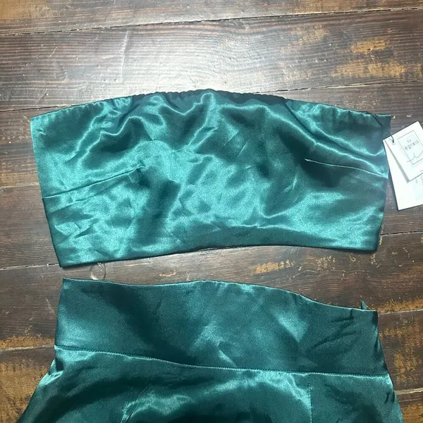 By Egries emerald green tube top maxi skirt S set - Image 2