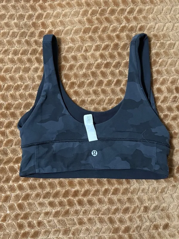 Lululemon Align Reversible Sports Bra A/B Cup Black Heritage Camo Yoga Nulu 8 M - Image 6